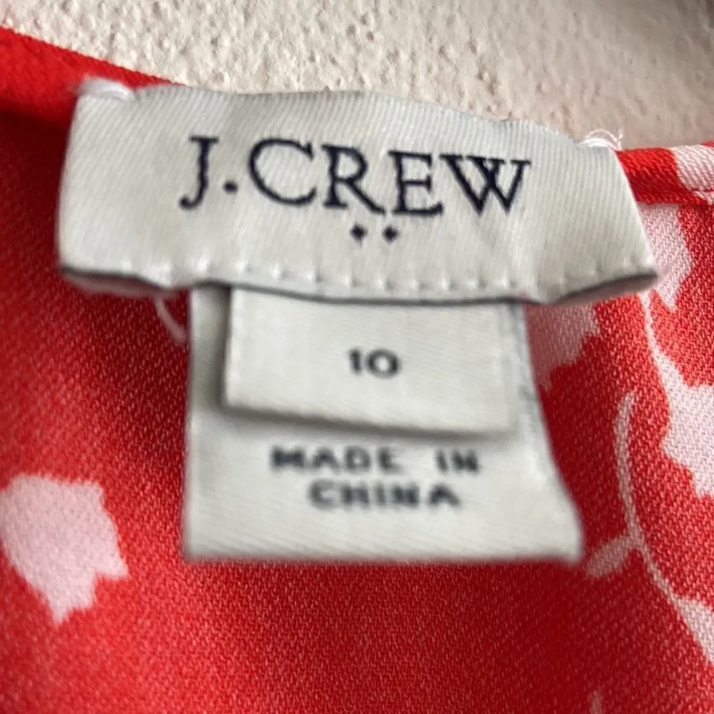 J.Crew Size 10 Orange White Floral A-line Wrap Dress New without tags